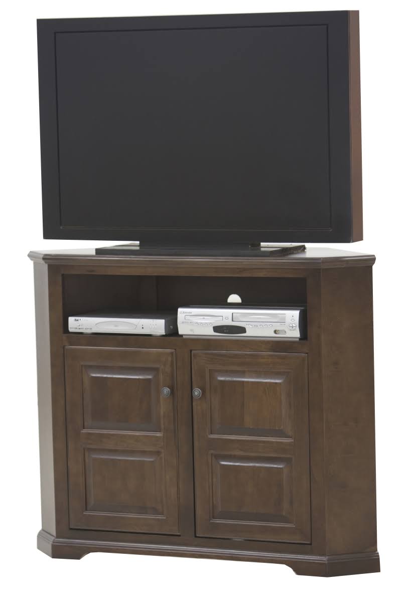 Tall Corner TV Console with 2 Wood Panel Doors R80844
