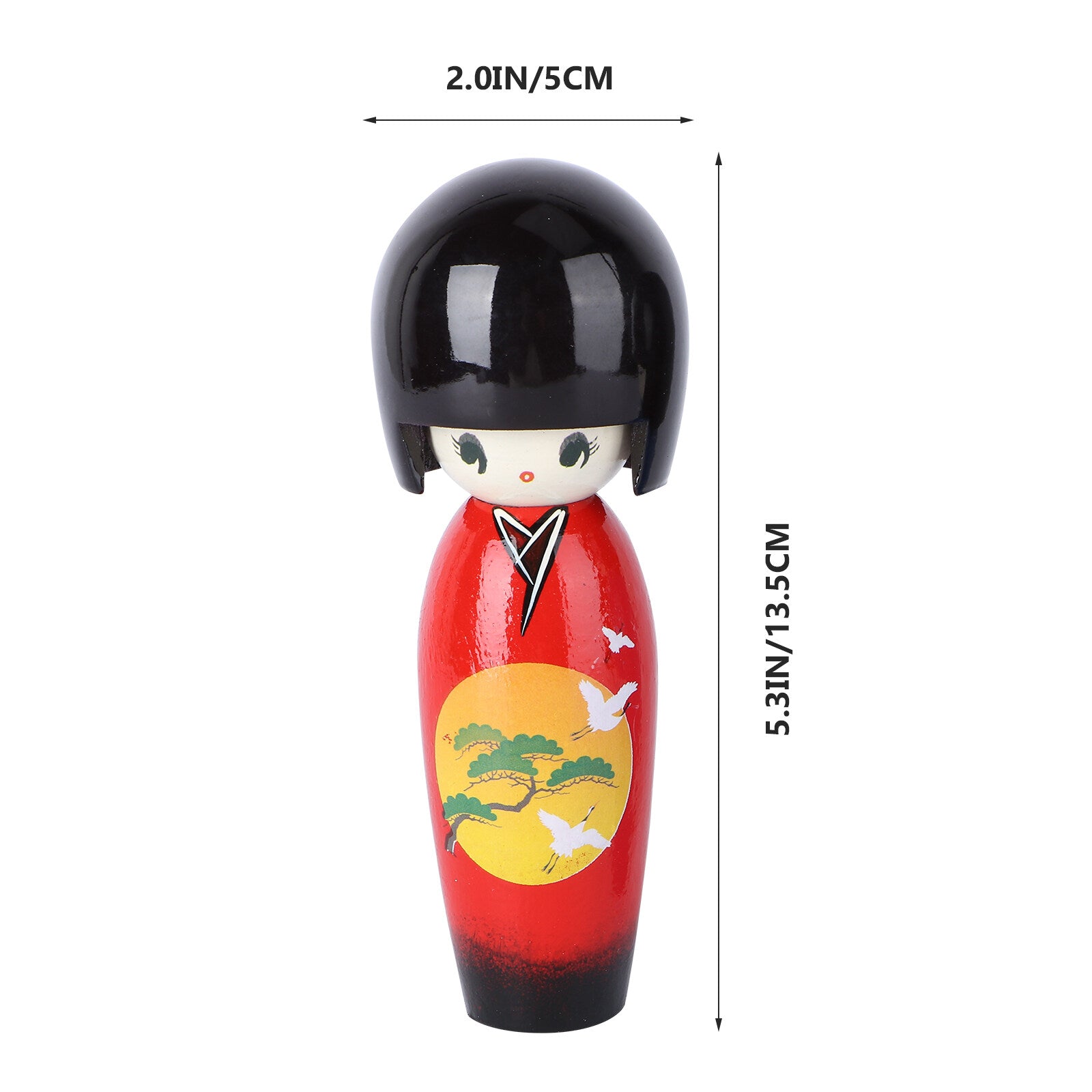 2Pcs Japanese Kimono Girl Dolls Wooden Toy Decor G24745