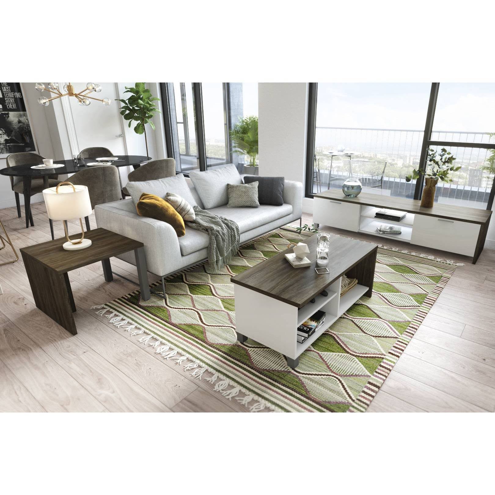 Walnut Grey End Table S980