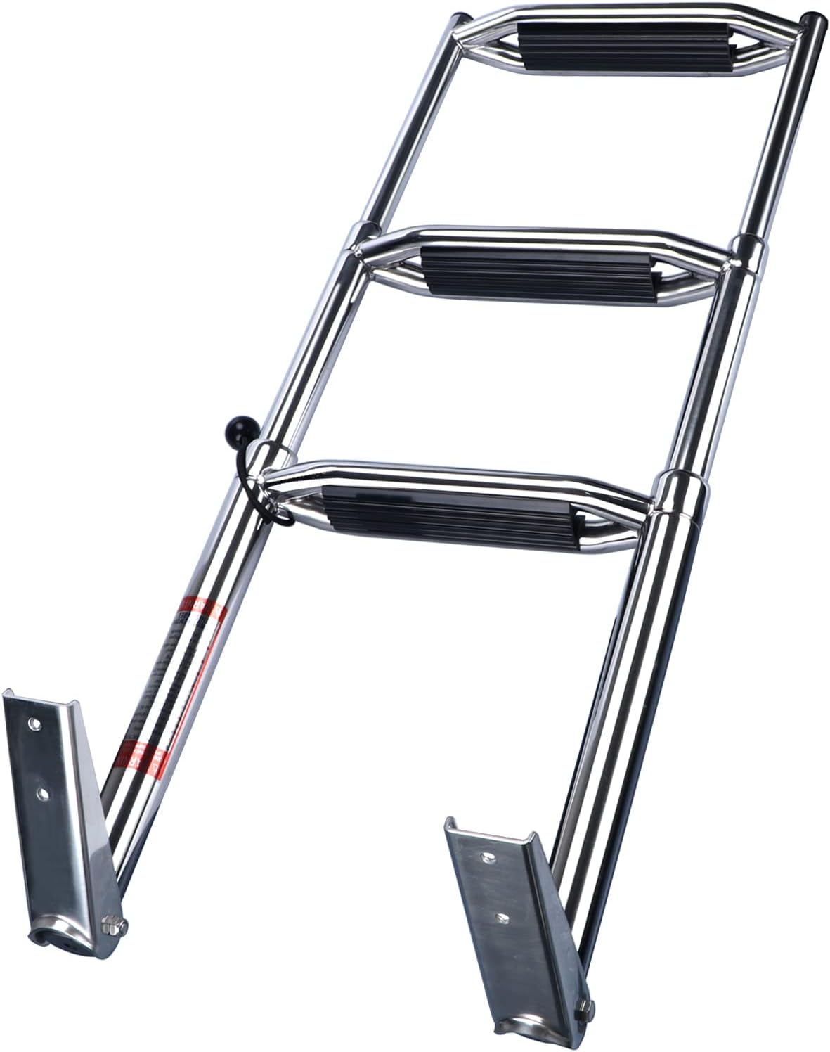 Stainless Steel 3 Step Telescoping Pontoon Boat Ladder with Retaining Strap, 900 Pound Capacity, Pack of 2 P783866