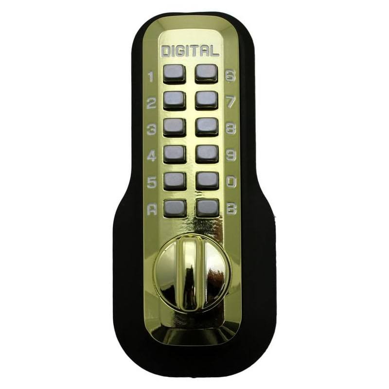 Bright Brass Mechanical Keyless Surface Mount Slide Deadbolt M8685