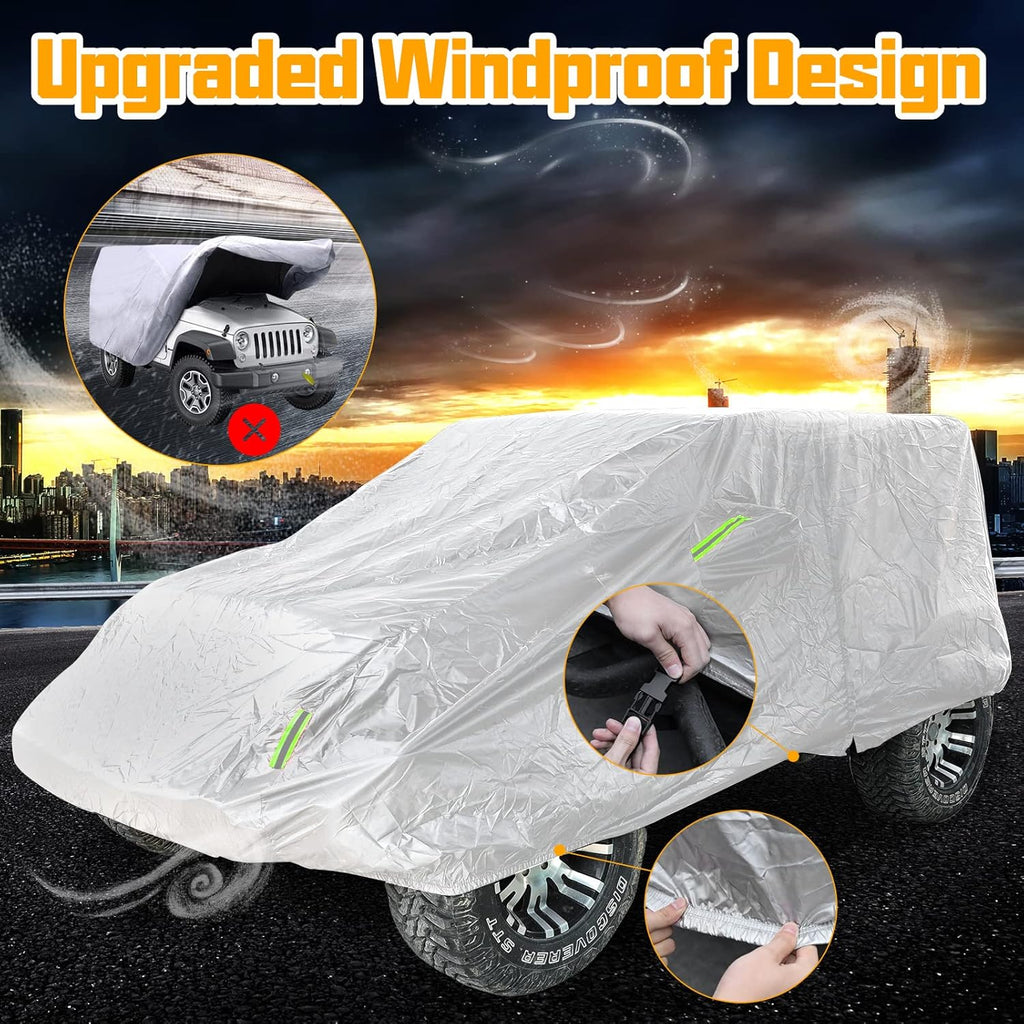 Silver Full Car Cover for Jeep Wrangler 4 Door Waterproof A741106