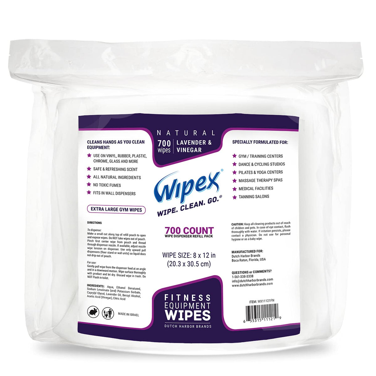 700 Natural Wipes Refill Pack with Vinegar & Lavender Oil, Pack of 2 W602438