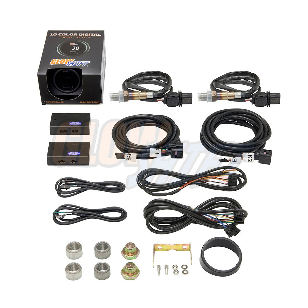 10 Color Digital Dual Wideband Air/Fuel Ratio AFR Gauge with Oxygen Sensors, 2-1/16" (52mm) L40214