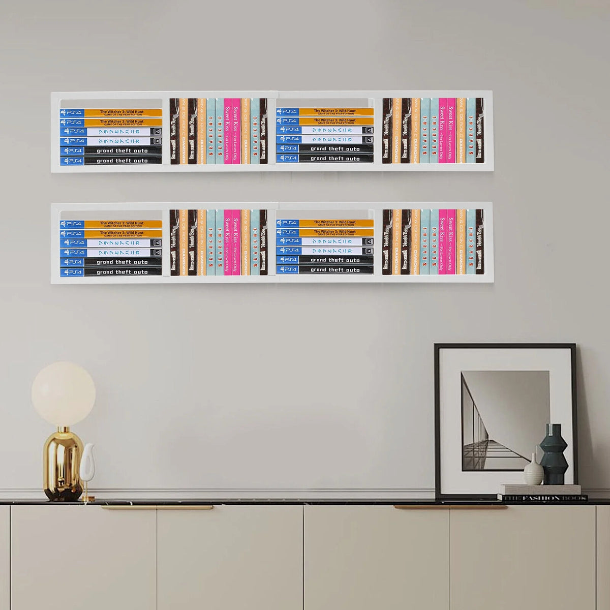 Metal Storage Media Shelf CD DVD Rack Wall Mount V28116