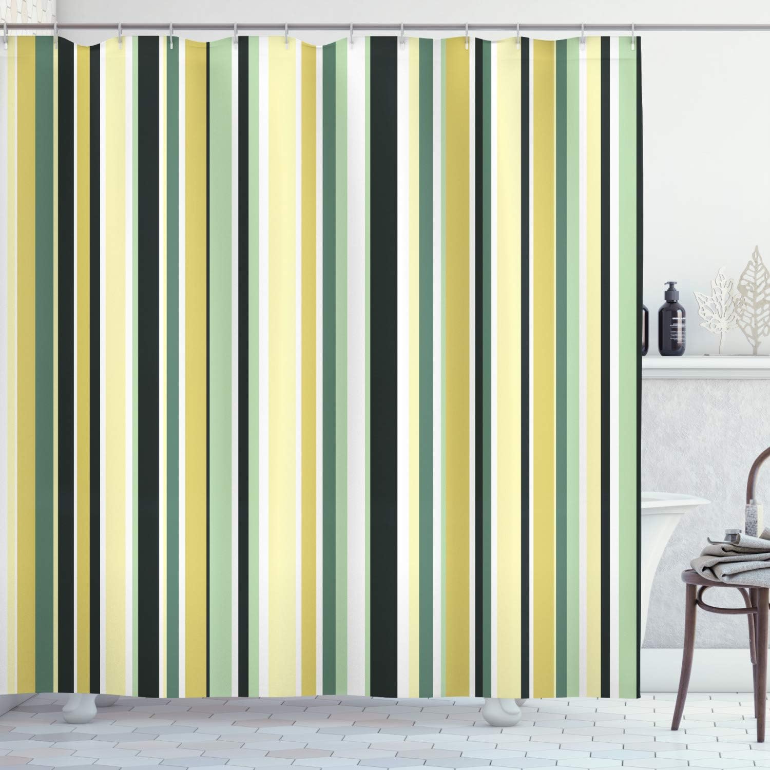 Pastel Shower Curtain with Hooks, 69 W x 84 L Y636