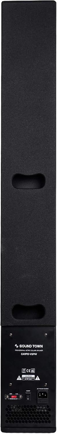 Pair of Powered Column Speakers with Speaker Stands Y812891