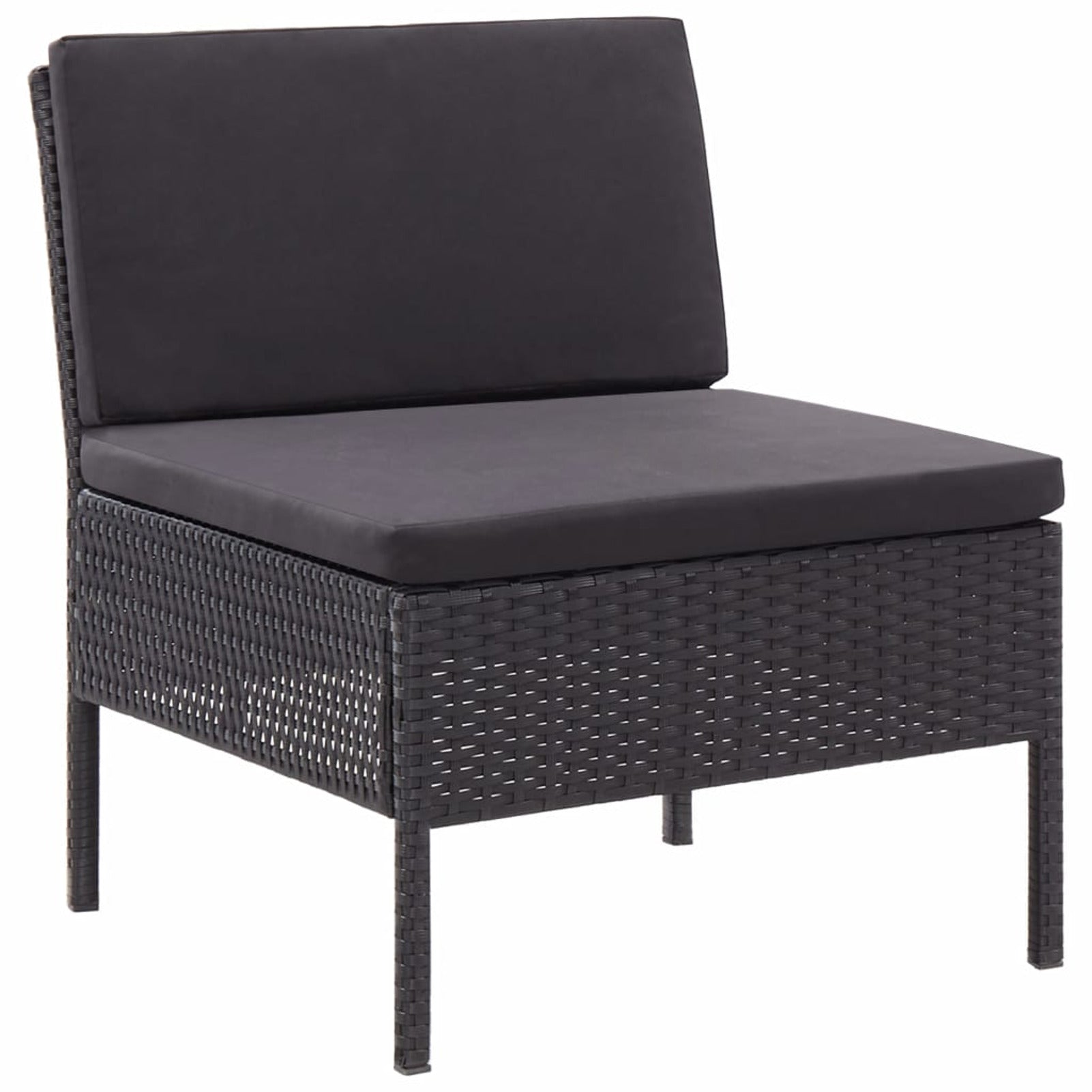 3 Piece Poly Rattan Outdoor Sectional Sofa Set with Cushions Steel Frame I443710