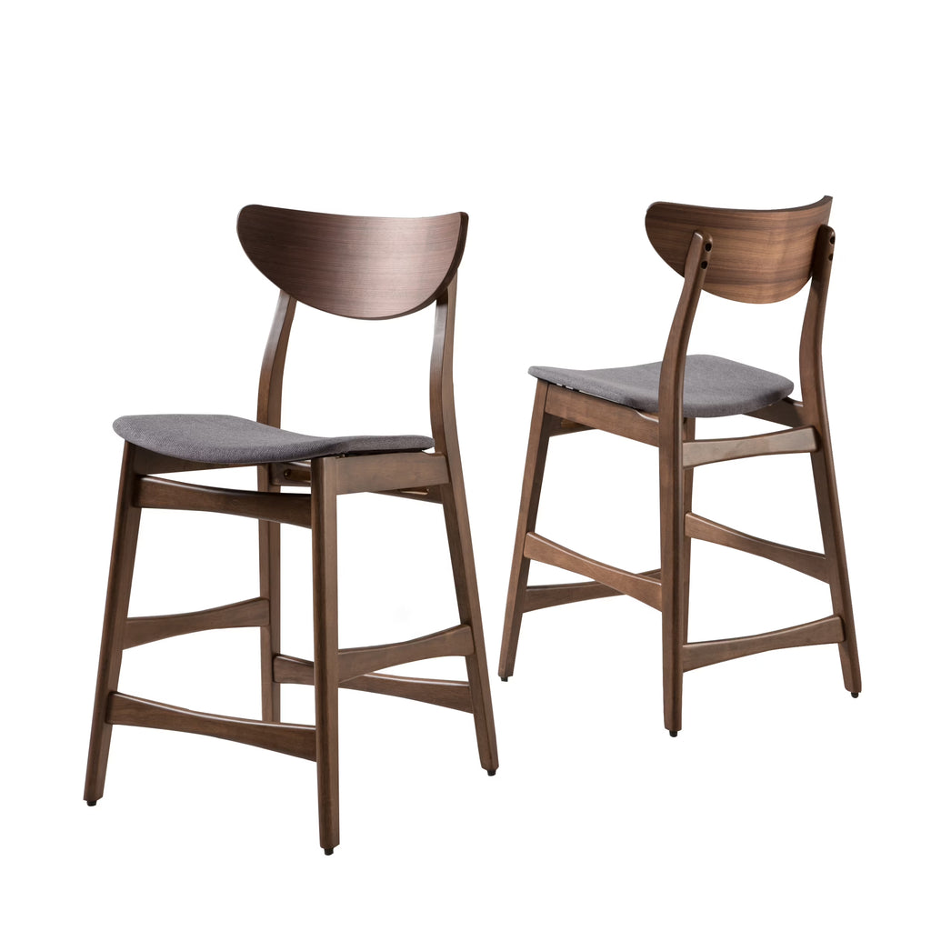 Dark Grey Fabric Counter Chair, Set of 2 Q8110