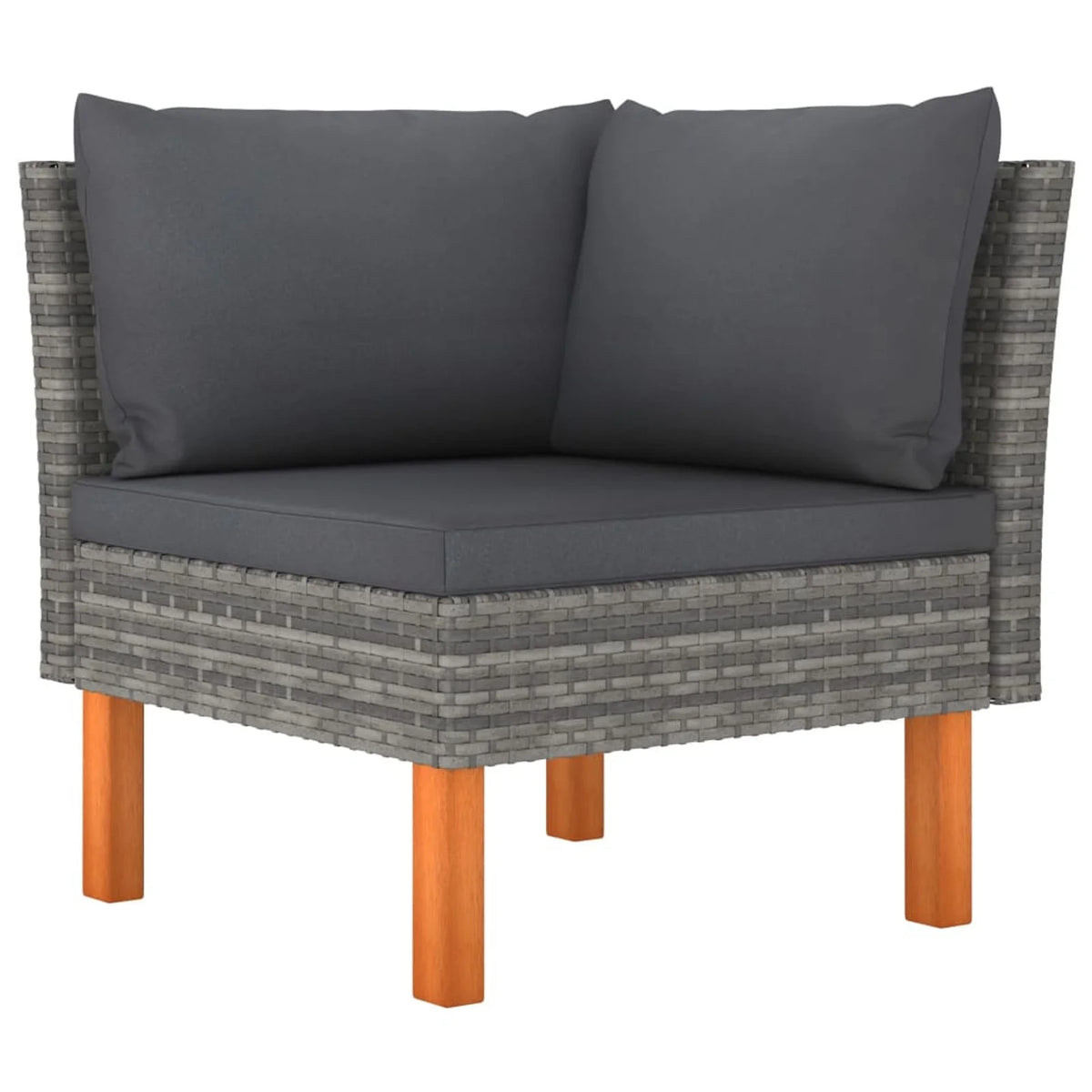 6 Piece Gray Poly Rattan Sectional Outdoor Furniture Set A1947