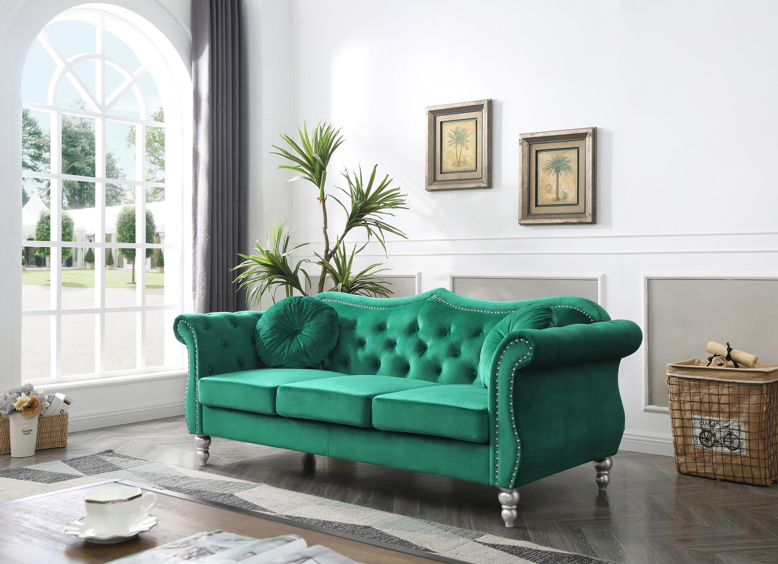 Green Velvet Sofa J8320