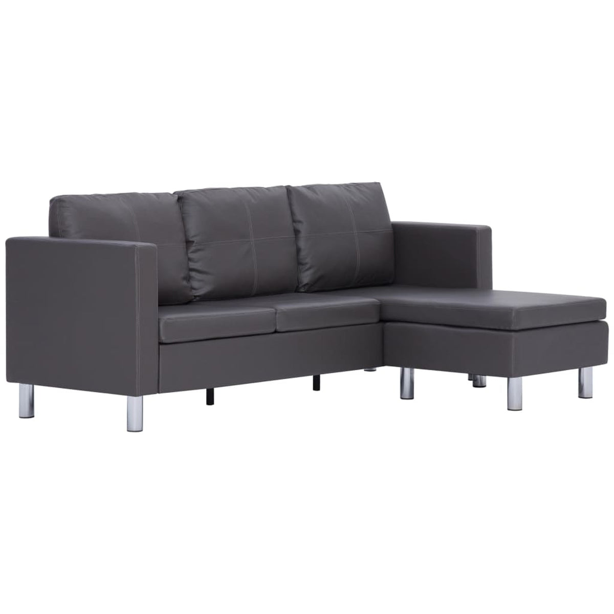 Gray Faux Leather Sectional Sofa Z57150