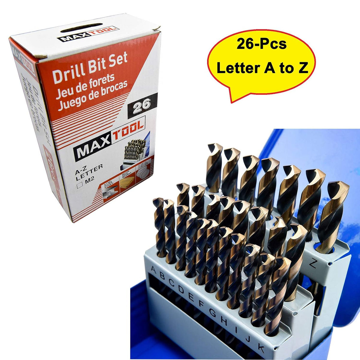 26 Pieces High Speed Steel M2 Twist Drill Bit Set C322
