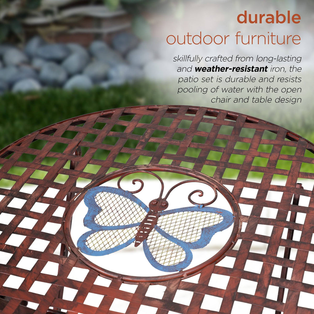 Alpine Butterfly Table and Two Chairs Bistro Set L4236