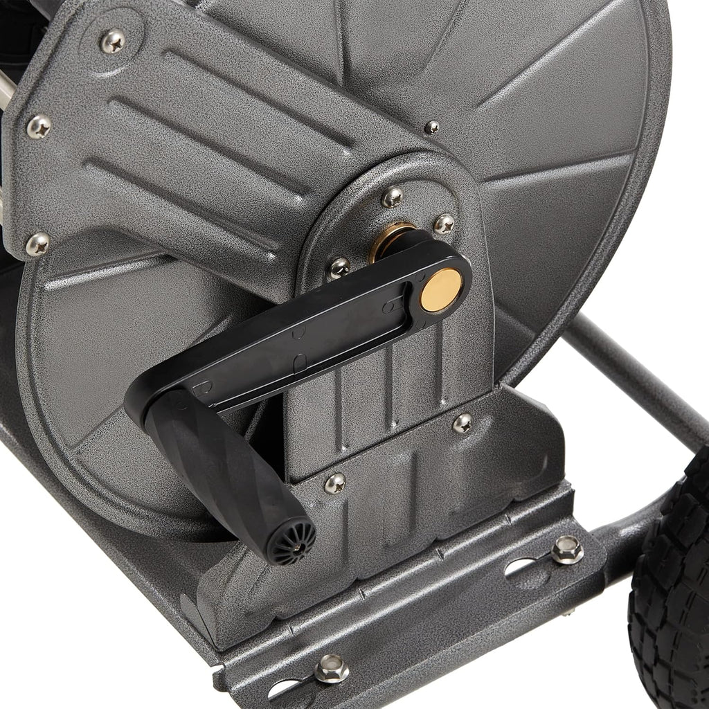 Metal Hose Reel Cart with Crank, 150-Feet 5/8 Hose Capacity M52772