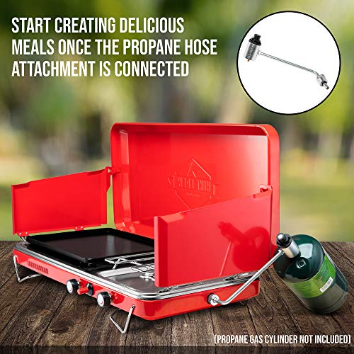 2-in-1 Gas Camping Stove and Griddle with Integrated Igniter Z71304