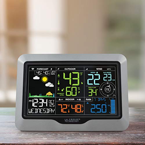 Professional Smart Wi-Fi Weather Station with Remote Monitoring, Wind and Rain Gauges, Temperature and Humidity Sensors J298956