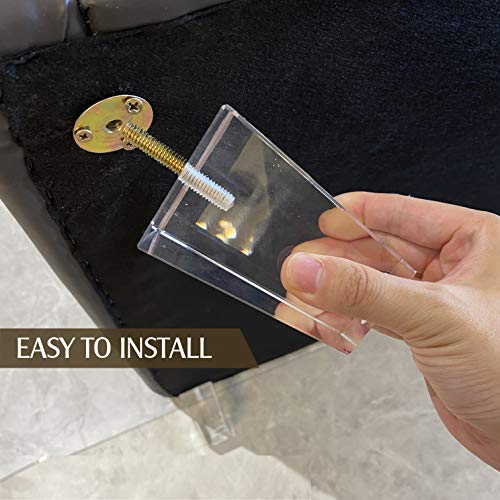 Acrylic Furniture Legs Pack of 4 Clear 4inch Square M659