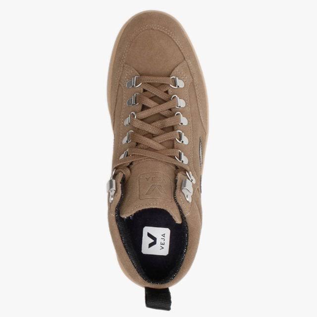 Suede Brown Black High Top Trainers U275651