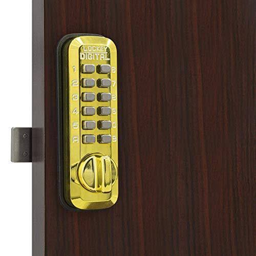 Bright Brass Mechanical Keyless Surface Mount Slide Deadbolt M8685