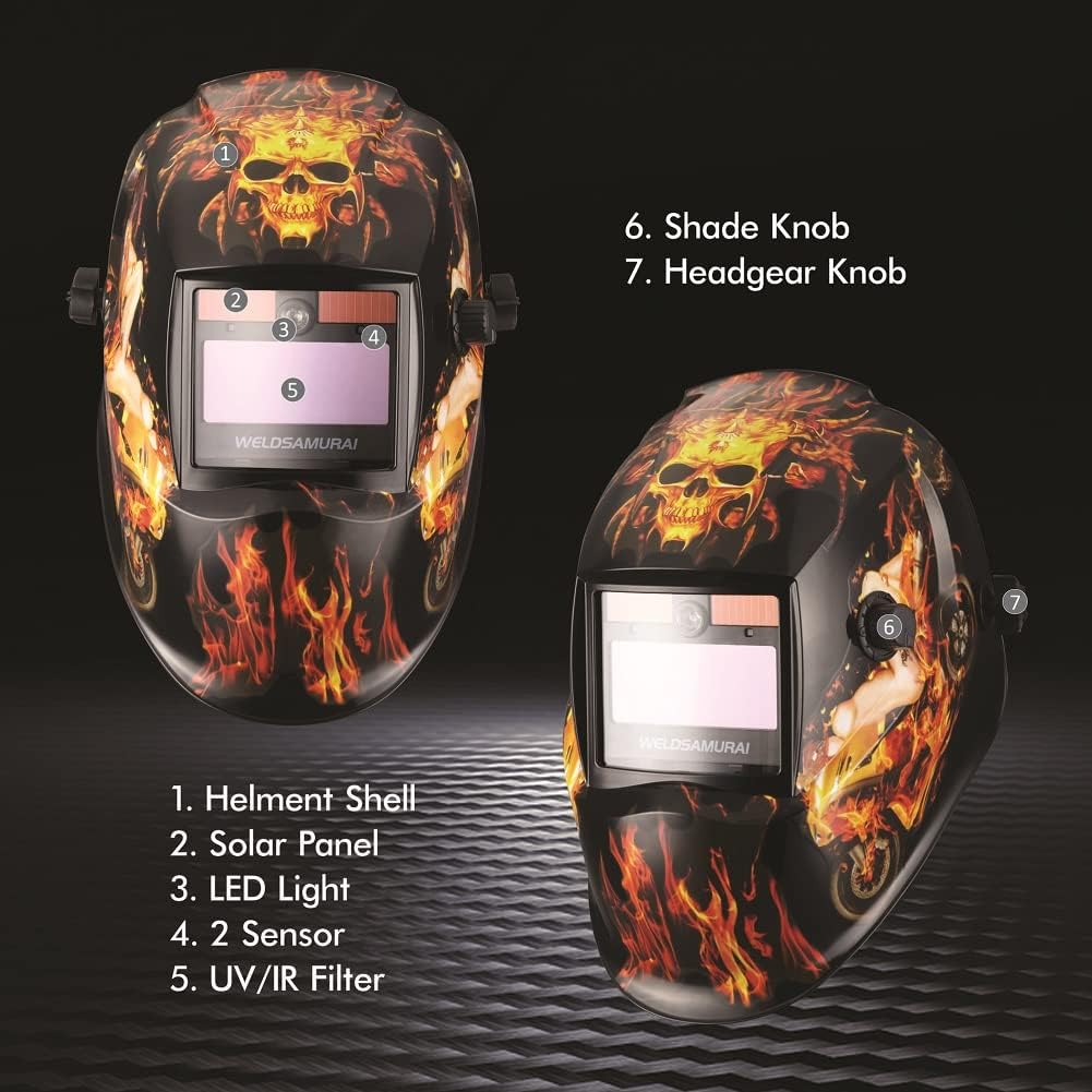 Welding Helmet Auto Darkening Hood Variable Shade 4/9-13 Pack of 2 X87131