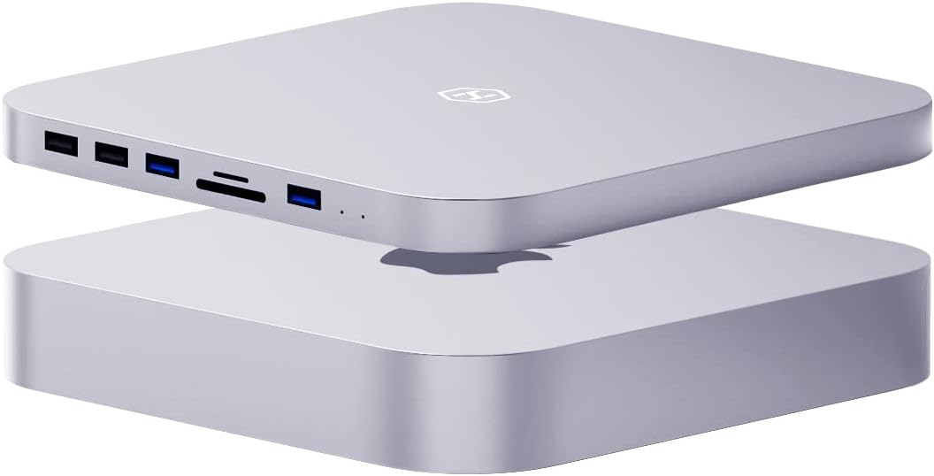 USB-C Hub with Hard Drive Enclosure, SATA, USB 3.0, SD/TF Card Reader, USB 2.0 Ports for Mac Mini M21600