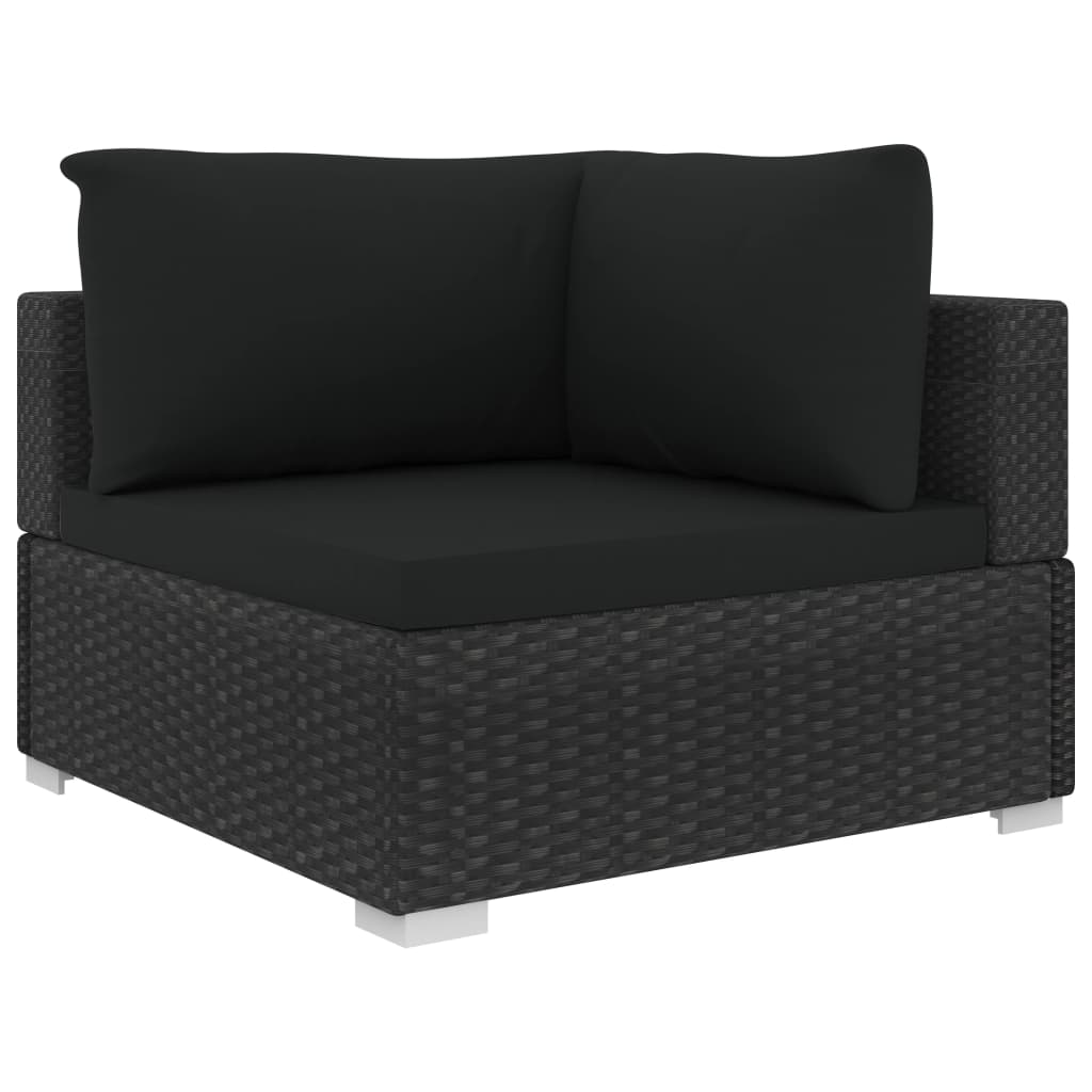 13 Piece Poly Rattan Outdoor Sectional Sofa Set with Coffee Table Ottoman and Armchair G204