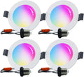 Smart Recessed Lighting 6 inch, 15W Music Sync LED Can Lights, Dimmable RGBCW Smart Downlight (4 Packs) P21306