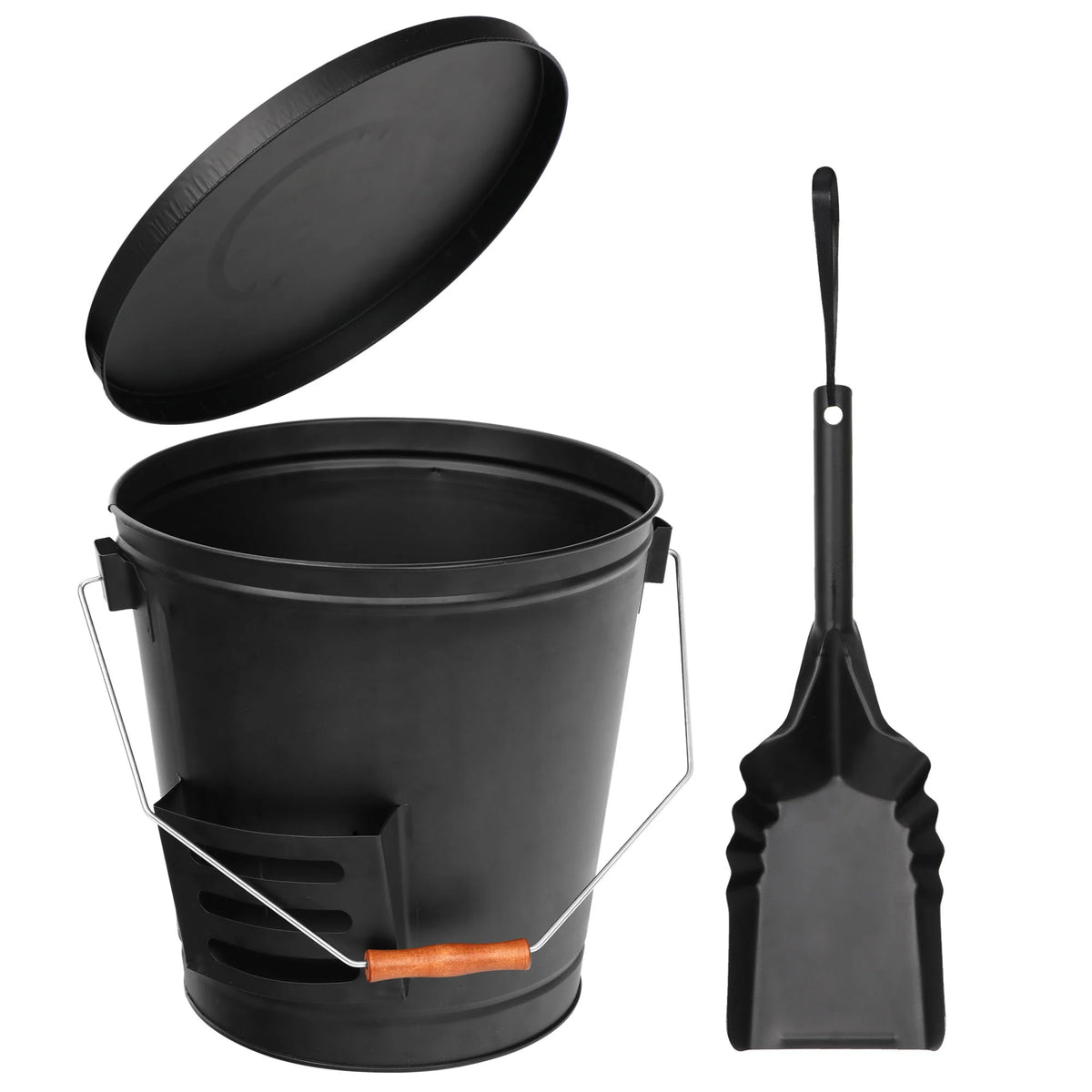 Steel Ash Bucket with Shovel 5 Gallon Y51240