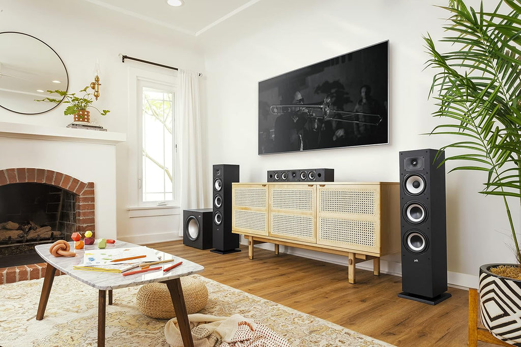 Midnight Black Tower Speaker with 1 Tweeter and 6.5 Woofer V15010