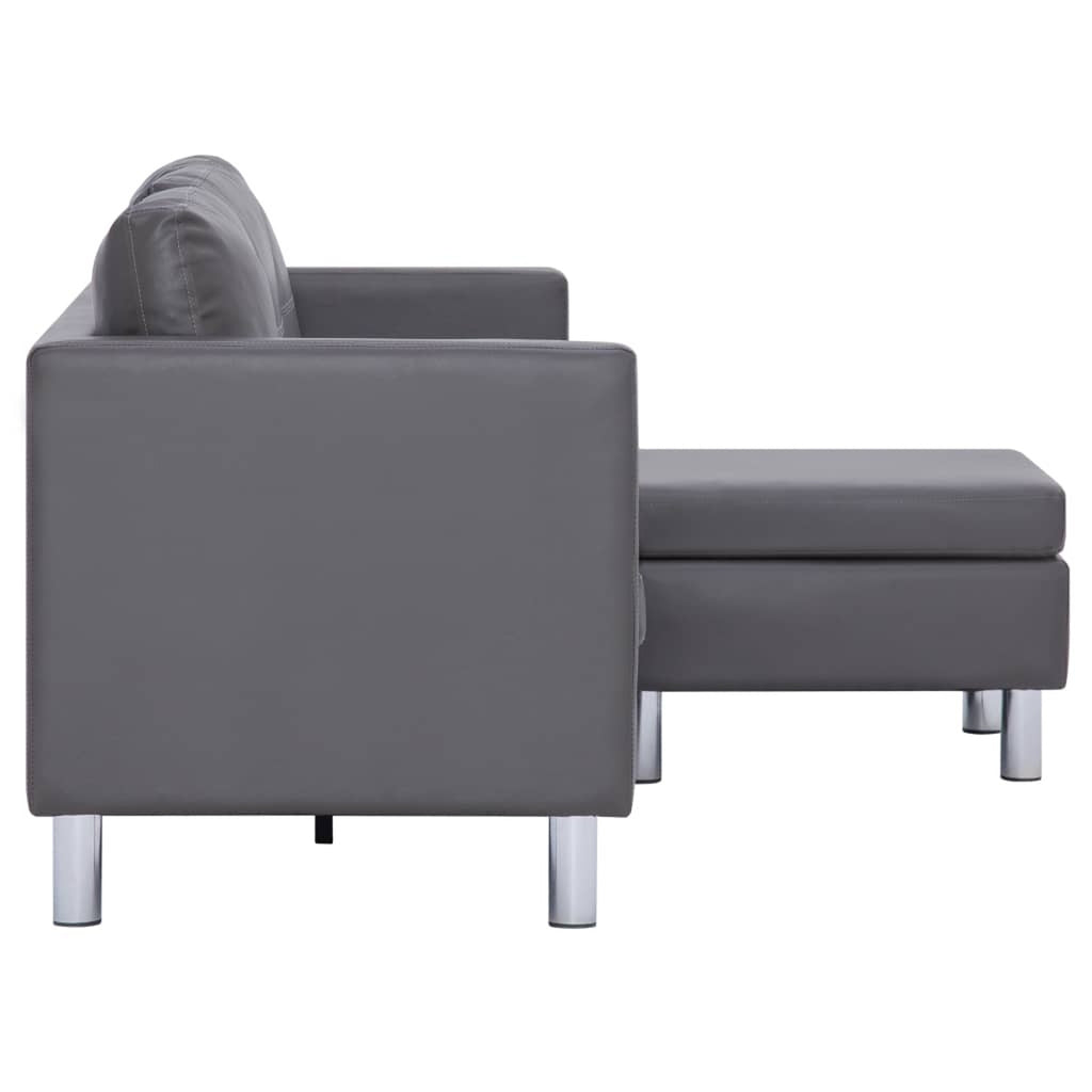 Gray Faux Leather Sectional Sofa Z57150