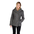 Charcoal Grey Wool Blend Double Breasted Peacoat K147857