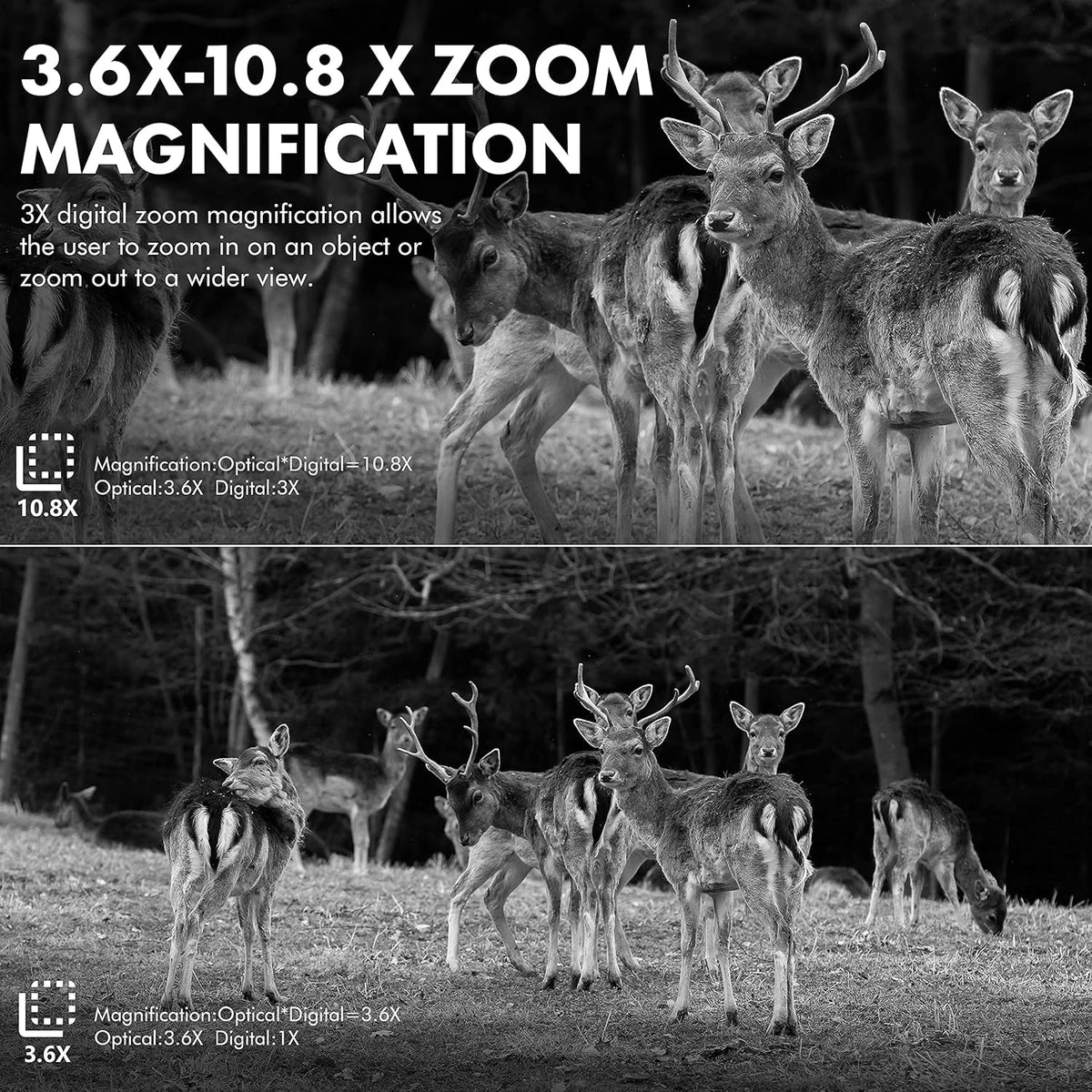 2297ft/700m Digital Night Vision Binoculars 1080P Infrared Night Vision Goggles with 64G Card F86607