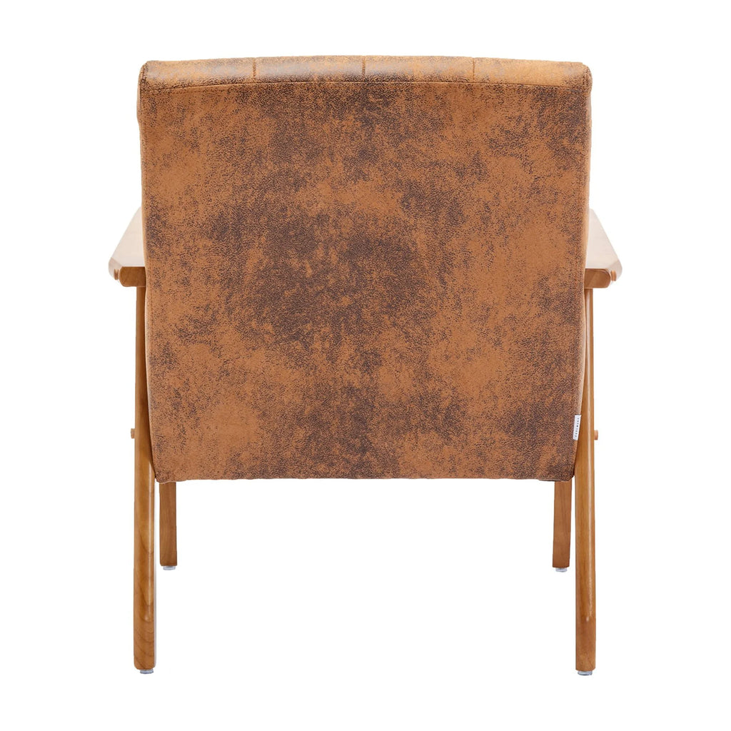 Accent Chairs Set of 2 with Side Table, Wood and Fabric Armchairs E11563