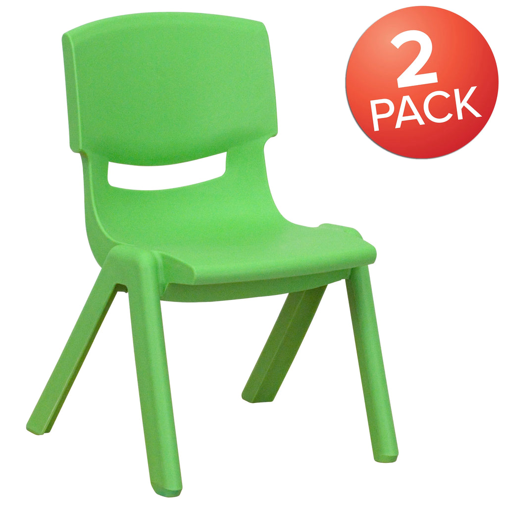 Green Plastic Stacking School Chair (2 Pack) X30848