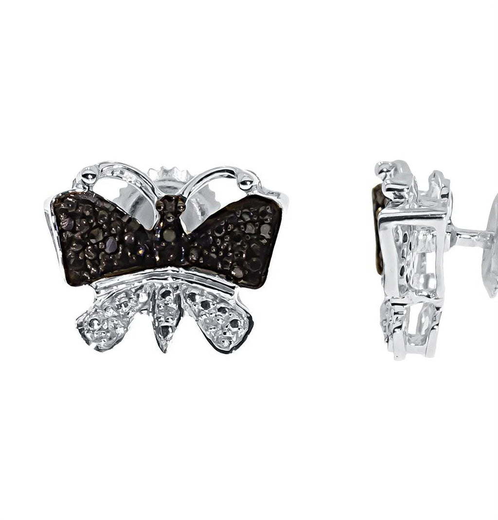 White Gold Butterfly Stud Earrings G39775