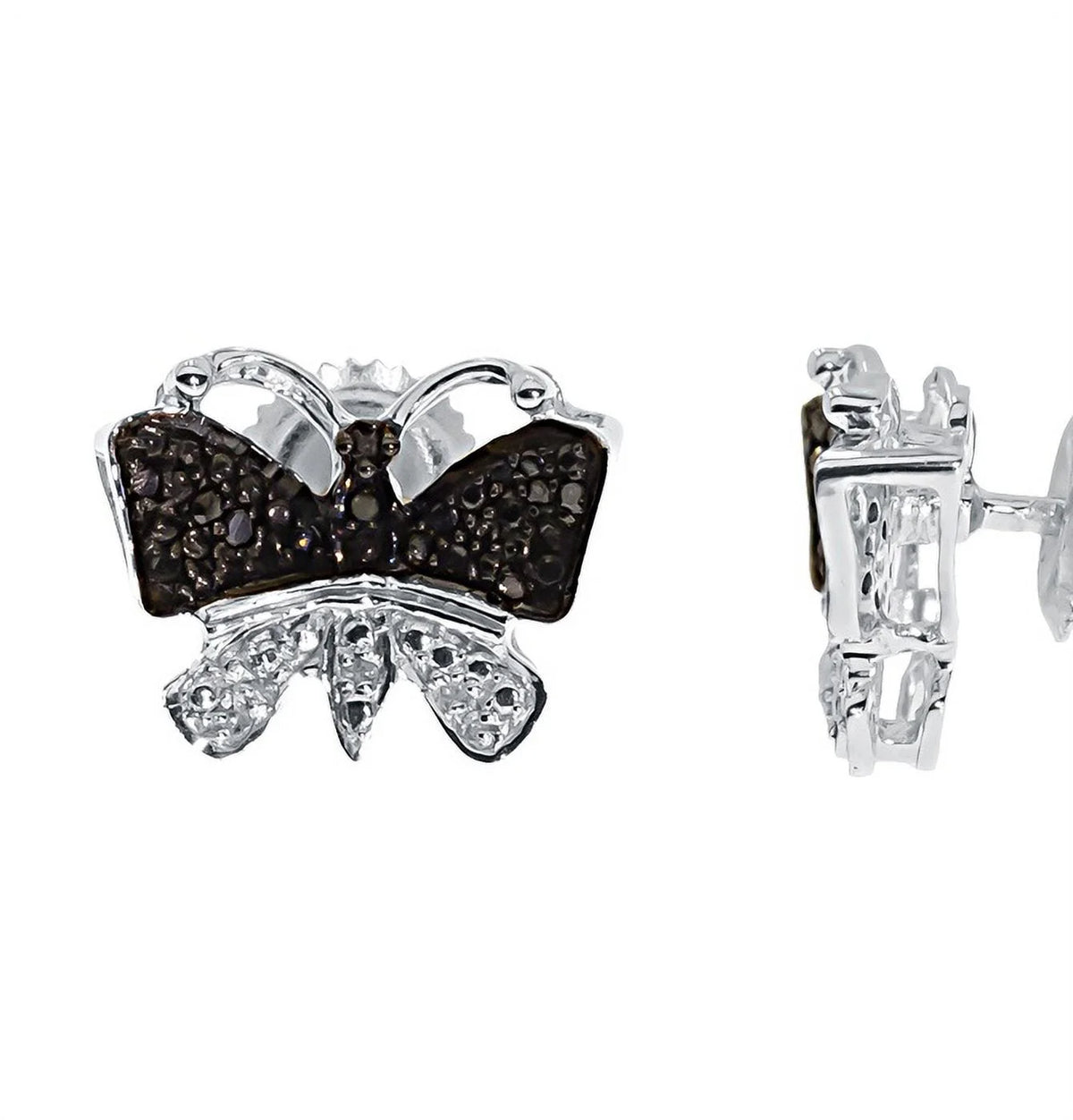 White Gold Butterfly Stud Earrings G39775