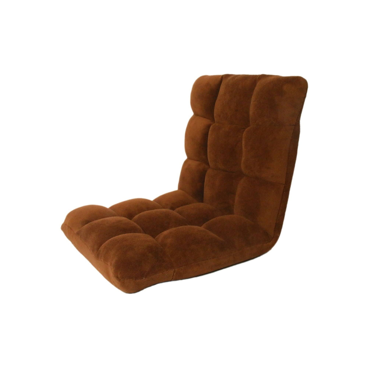 Brown Microplush Recliner Gaming Chair with Floor Mat Y65027