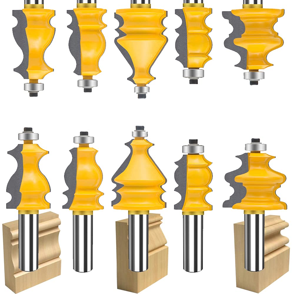 6 Finger Joint Router Bit Set 3PCS Carbide Woodworking Cutter V86455