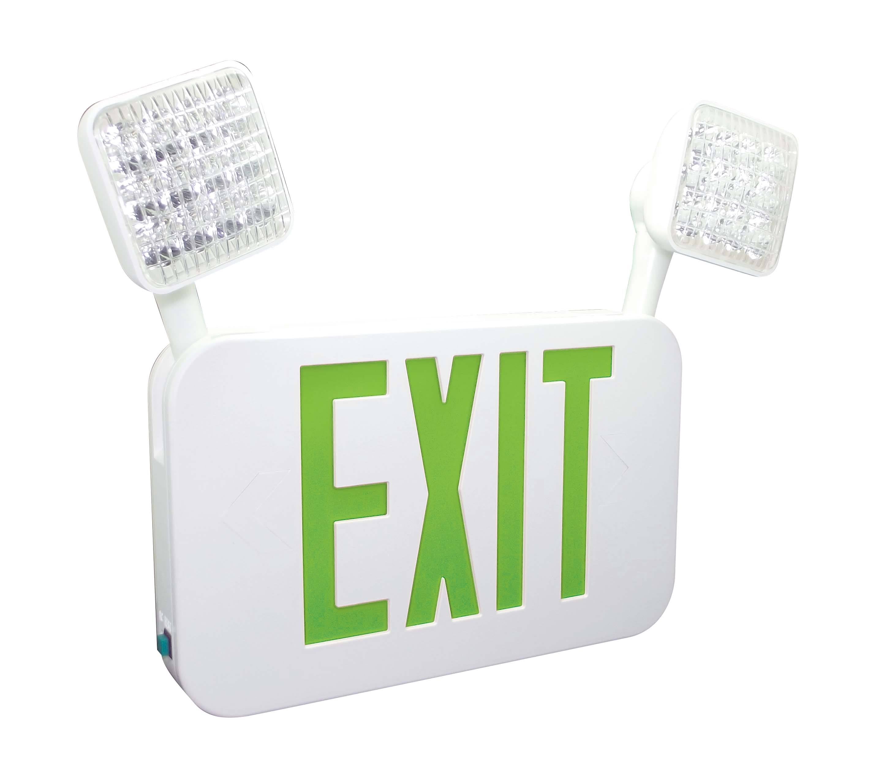 LED Emergency Combo Unit, White, Green X95554