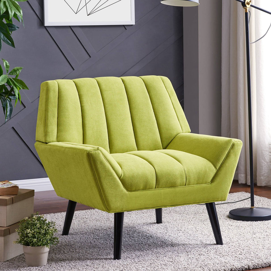 Medium Blue Velour Channel Tufted Armchair H65479