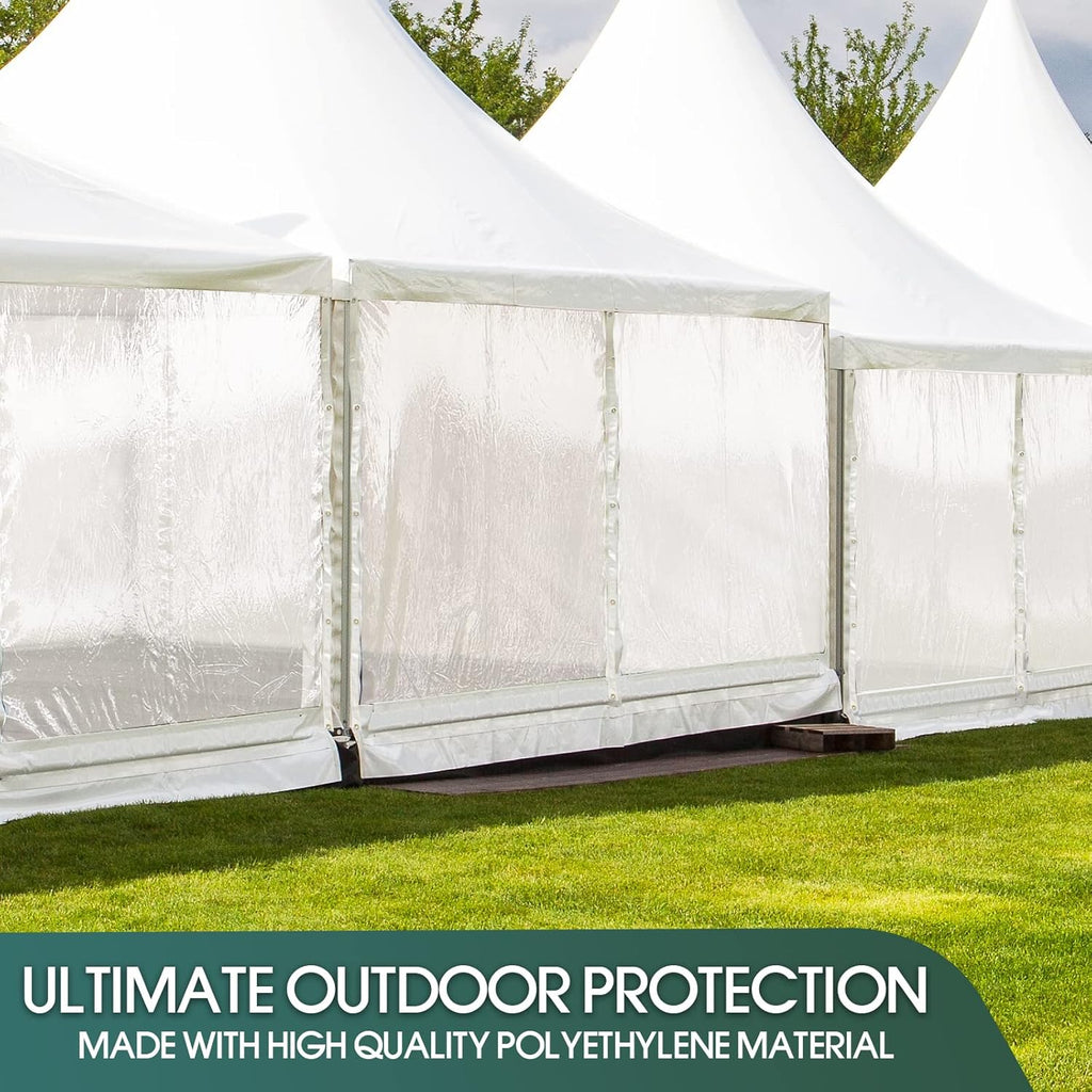 Heavy-Duty Waterproof Clear PVC Tarp Cover with Rustproof Grommets, 10 by 10 Feet, Pack of 2 G324