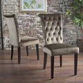 Gray Velvet Tufted Dining Chair Set of 2 N1648