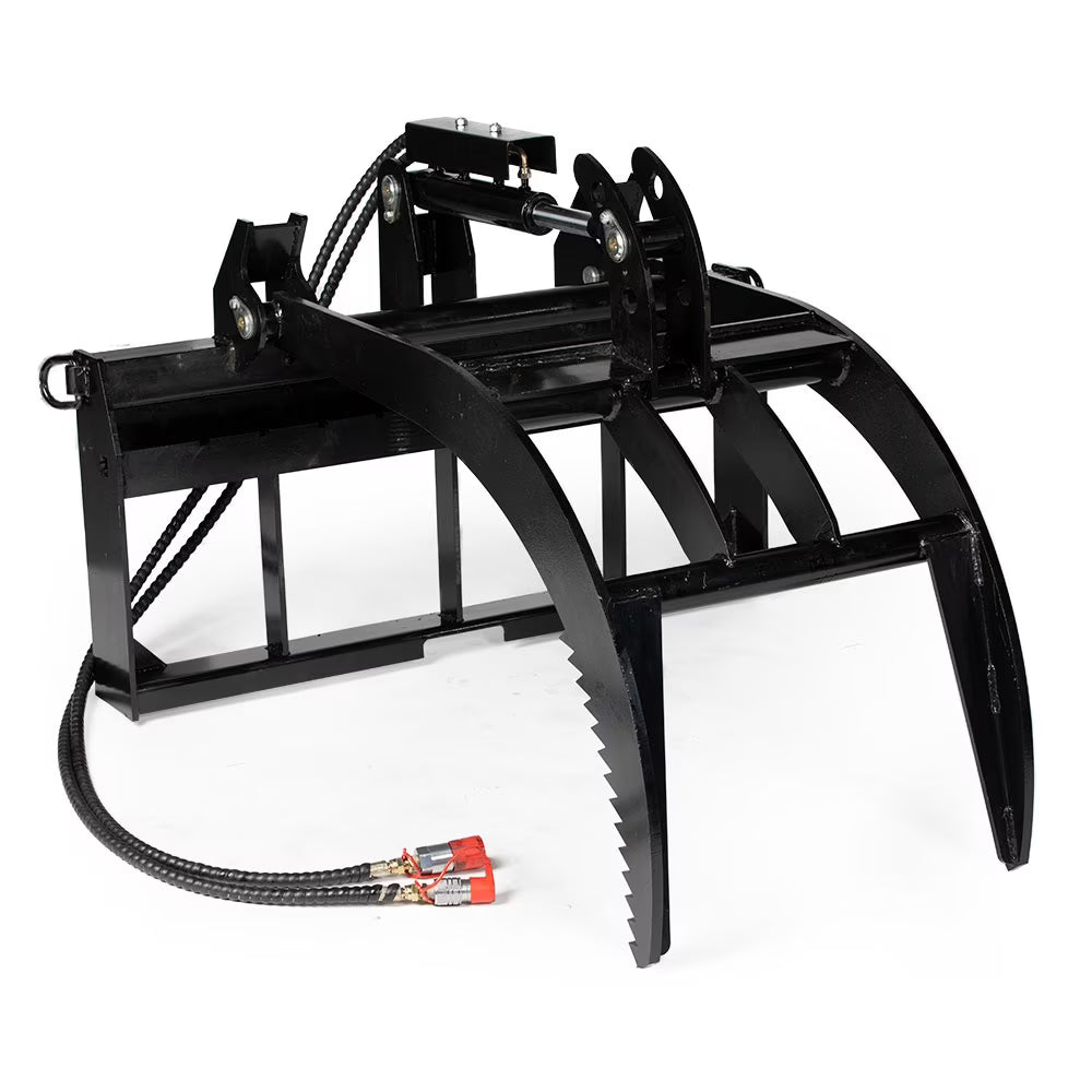 Hydraulic Skid Steer Pallet Fork Grapple Attachment, 1/2in Thick Steel Frame J330