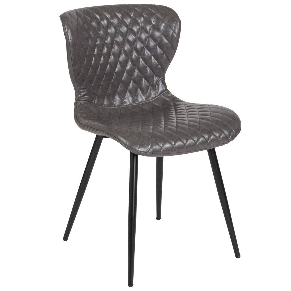 Gray Vinyl Office Desk Chair Q1070