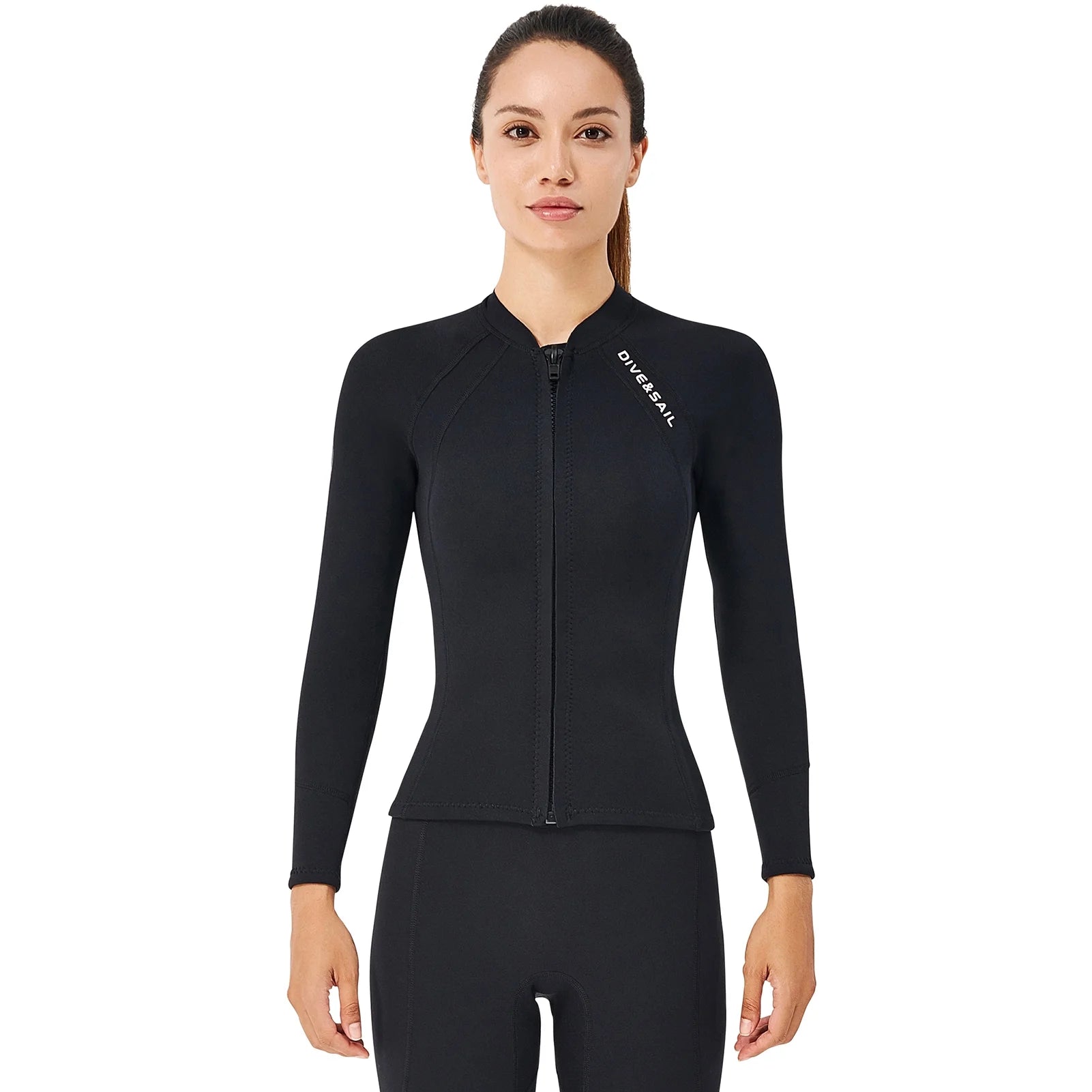 2mm Neoprene Front Zipper Wetsuits Jacket Long Sleeves V9009
