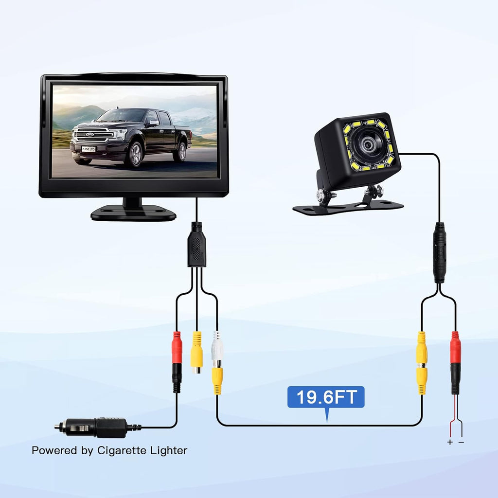 5 Inch Monitor HD 1080P IP69 Waterproof Backup Camera Kit Pack of 2 N831111