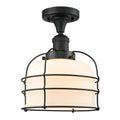 Large Bell Cage 1 Light Semi-Flush Mount X156