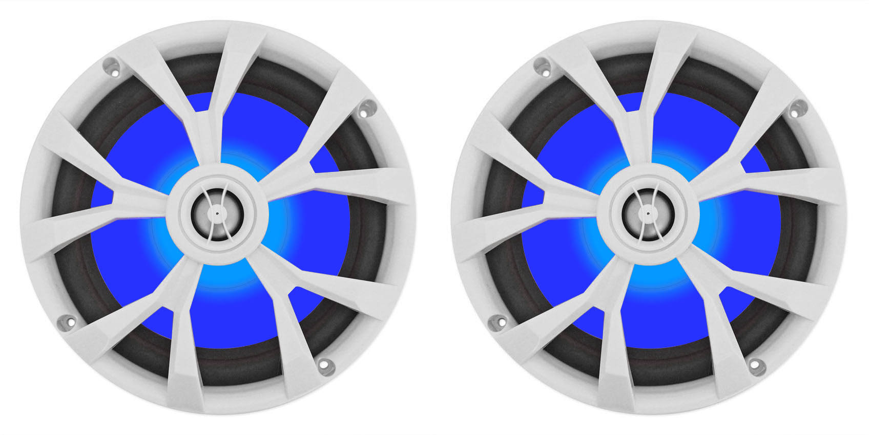 8x22 900 Watt White 2-Way Marine Boat Speakers with LED D72769