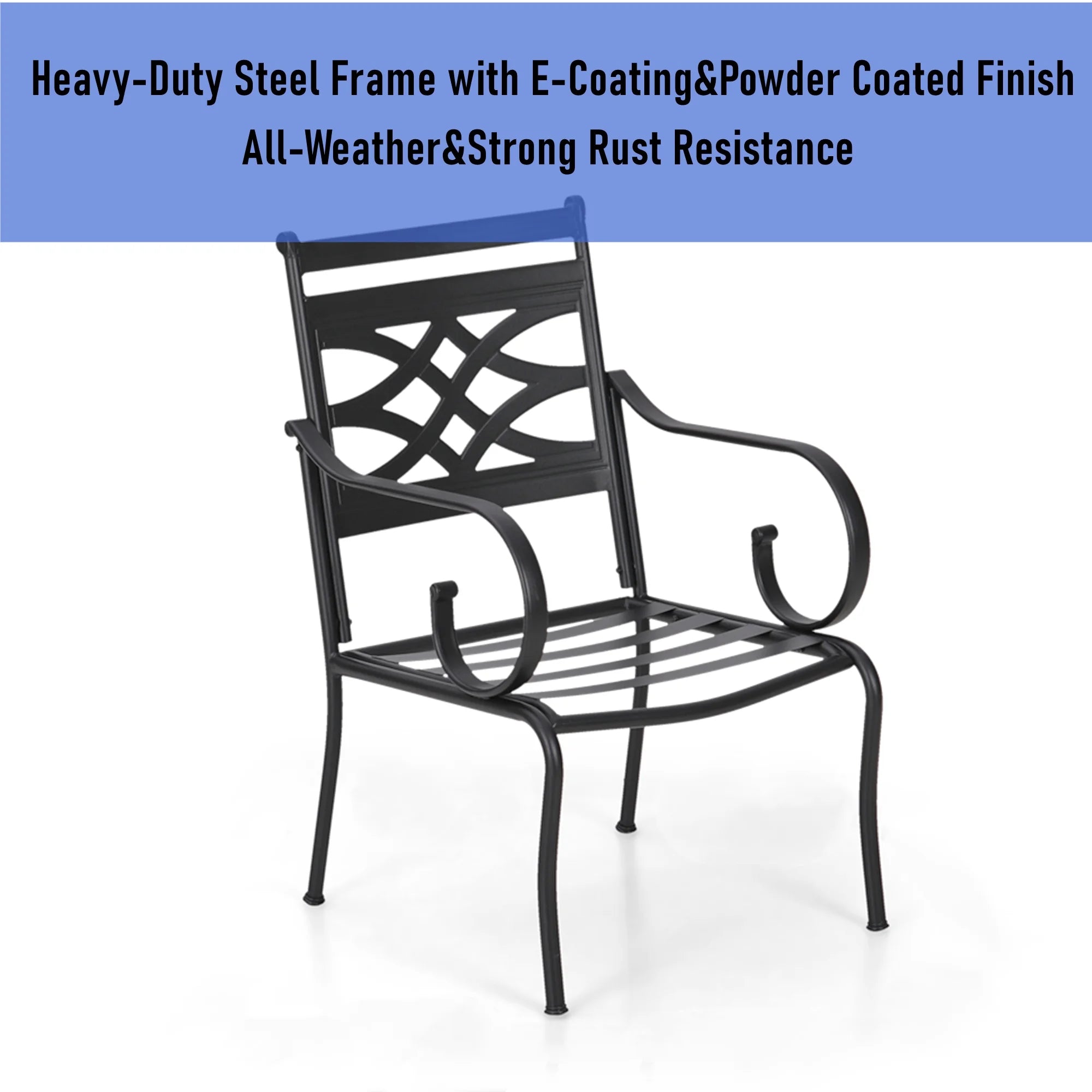 Beige Set of 2 Outdoor Patio Dining Armchairs with Cushioned Seat Q84747